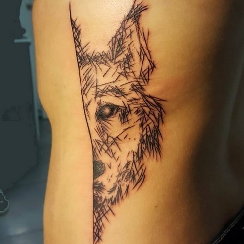 Tatouage tête de loup