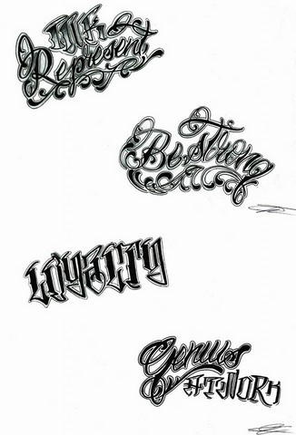 Tatouage écriture lettrage