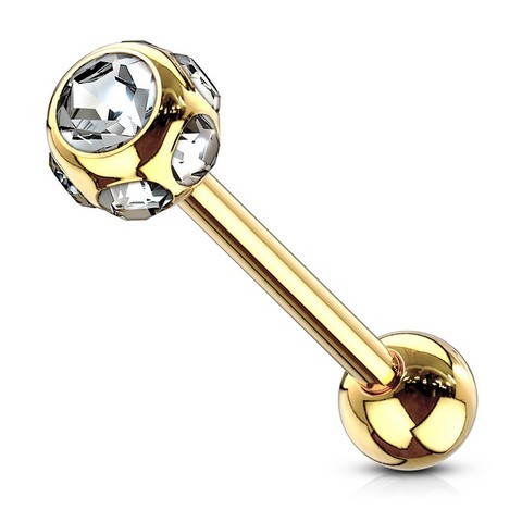 Piercing Langue barbell carrousel cristal