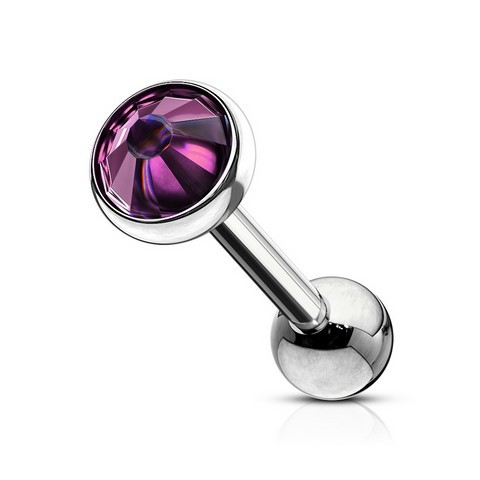 Piercing Langue barbell strass epoxy