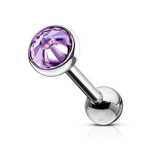 Piercing Langue barbell strass epoxy
