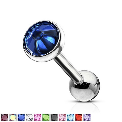 Piercing Langue barbell strass epoxy